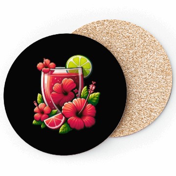 Discover Red hibiscus tea Coasters