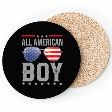 Discover All American Boy Retro US Flag Sunglasses Matching Coasters