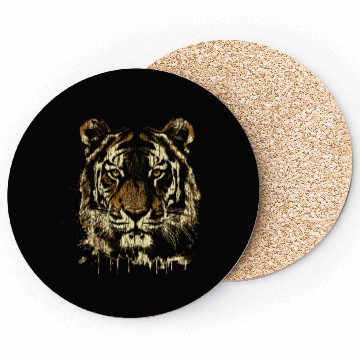 Discover Tiger - Distressed / Grunge / Blacktee Coasters