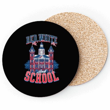 Discover Patriotic Teacher Red, White, and School Coasters