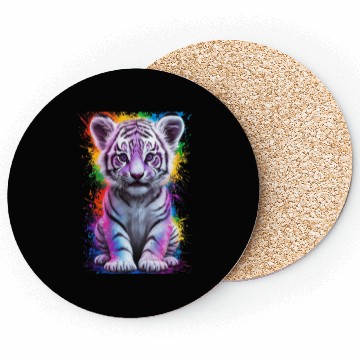 Discover colorful tiger cub Coasters