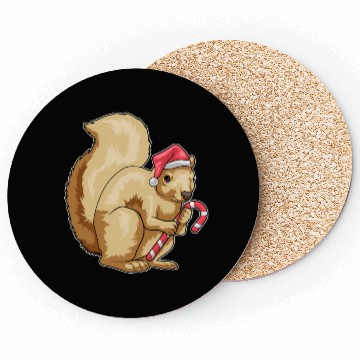 Discover Squirrel Christmas Candy cane Coasters