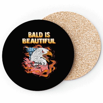 Discover Bald Is Beautiful US Flag Eagle 4th Of July Funny Coasters