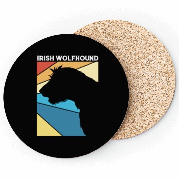 Discover Retro 80s Irish Wolfhound Dog Silhouette Coasters