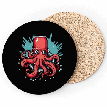 Discover OctoFizz: Can of Octopus Soda Coasters