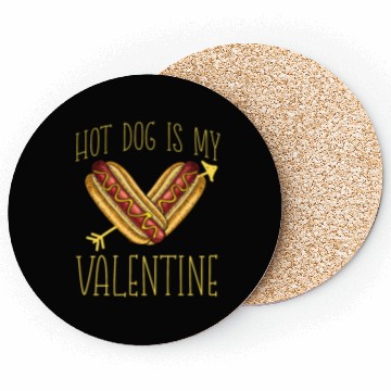Discover Hot Dog Adult Heart Valentines Day Coasters