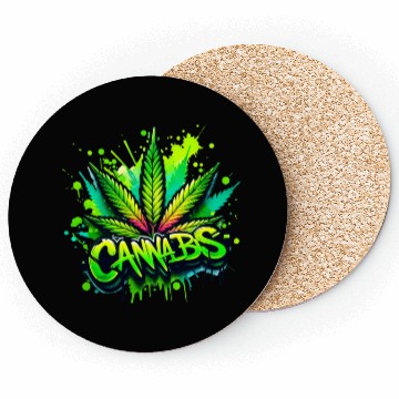 Discover Cannabis Green Coasters