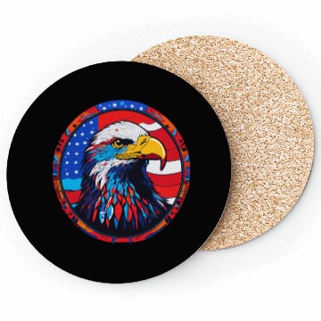 Discover Patriotic Eagle Emblem for Apparel Coasters