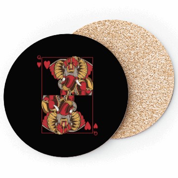 Discover Elephant Steampunk Card Game Heart Queen Poker Coasters