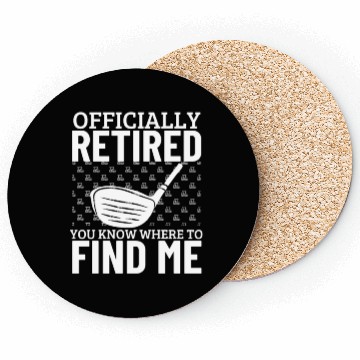 Discover Golfing Officially Retired Funny Retirement Golf Coasters