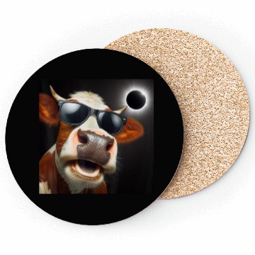 Discover Funny Solar Eclipse Wearing Glasses Coasters