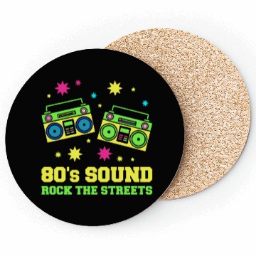 Discover 80s Boomboxes Rock the Streets Coasters