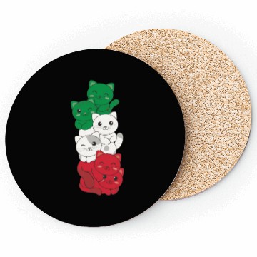 Discover Italian Flag Cat Italian Italy Coasters