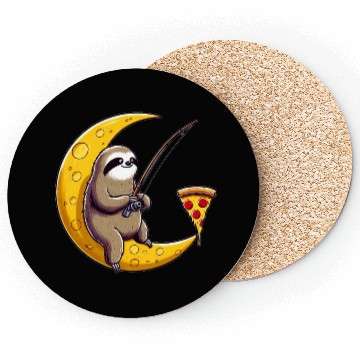 Discover Sloth fisherman moon pizza space Coasters
