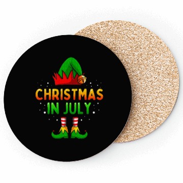 Discover Christmas In July Santa Elf Coasters