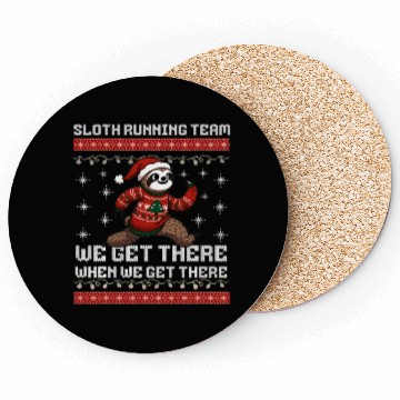 Discover Sloth Christmas 5k Running Team Coasters
