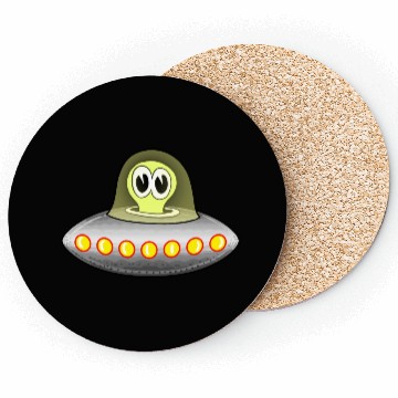 Discover Retro Alien in Space Ship Coasters