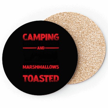 Discover Camping Where Friends and Marshmallows Toast 2 Coasters