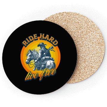Discover Western American Cowboy Retro Vintage Sunset Coasters