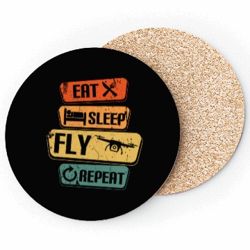 Discover Quadcopter Eat Sleep Fly Repeat Funny Drone Pilot Coasters