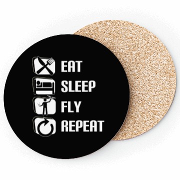 Discover Quadcopter Eat Sleep Fly Repeat Funny Drone Pilot Coasters