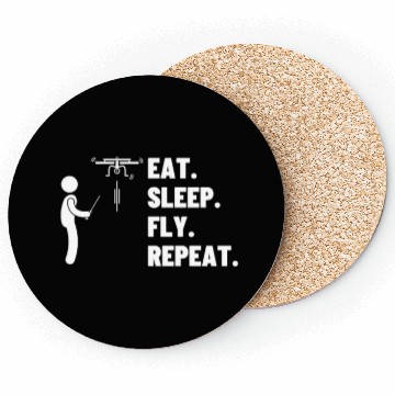 Discover Quadcopter Eat Sleep Fly Repeat Funny Drone Pilot Coasters