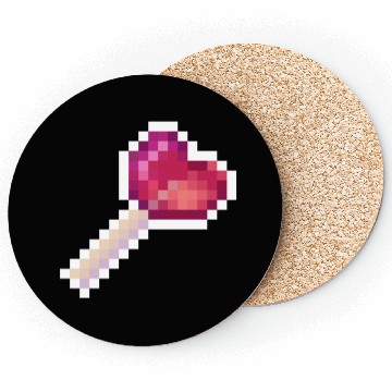 Discover Pixel Art Sprite Cute Heart Lollipop Coasters