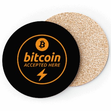Discover Bitcoin Accepted Here via Lightning Promo Coasters