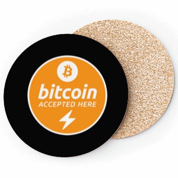 Discover Bitcoin Accepted Here via Lightning Promo Coasters