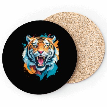 Discover Colorful Tiger Face Coasters