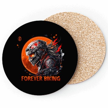 Discover Forever Biking: Skull Emblem Motorcycling Coasters