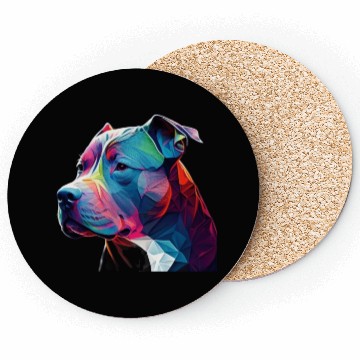 Discover Blue Nose Pitbull Neon Face Origami Coasters