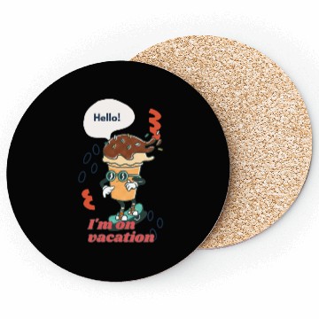 Discover Funny joyful Cool Vacation Ice Cream Cone Coasters
