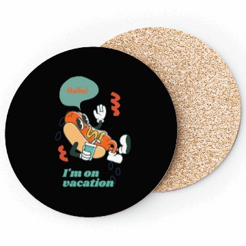 Discover Cute funny joyful Relaxed Vacation Hot Dog Coasters