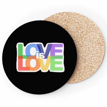 Discover love is love lgbt rainbow colored Coasters