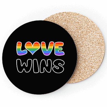 Discover LOVE WINS rainbow colored Coasters