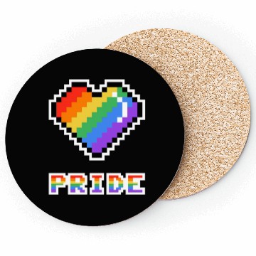Discover Pixel heart Pride rainbow colored Coasters