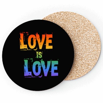 Discover love is love letter rainbow colored Coasters