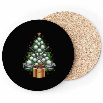 Discover Golf Equipment Christmas Tree Christmas Golf Coasters
