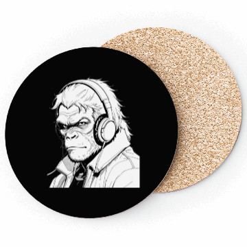 Discover Gorilla wearing a headphones Coasters