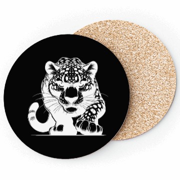 Discover Elegant Wild Leopard On The Hunt Coasters