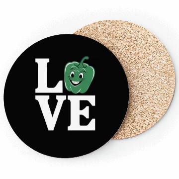 Discover Bell Pepper Love Green Coasters