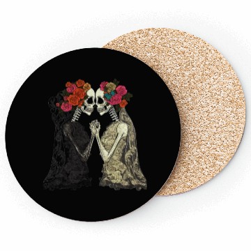 Discover Lesbian Couple Skeletons Kissing LGBTQ Pride Coasters