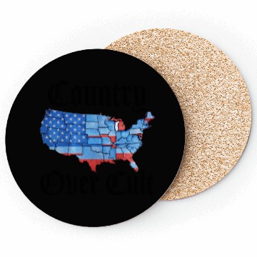 Discover Country Over Cult Black Coasters
