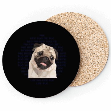 Discover Pug Life, Low Poly Pug Coasters