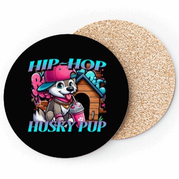 Discover Cartoon Hip-hop Husky Pup Coasters