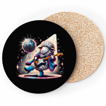 Discover Disco Ball Guitar Sheep Coasters