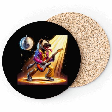 Discover Disco Ball Guitar Hyena Coasters