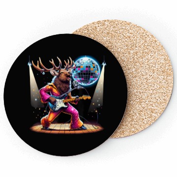 Discover Disco Ball Guitar Elk Coasters