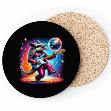 Discover Disco Ball Guitar Armadillo Coasters